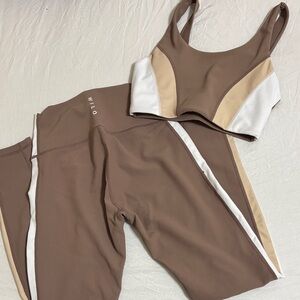 WILO Brown and White Activewear Set
